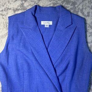 CALVIN KLEIN solid Blue  Zip-up dress Sz 2